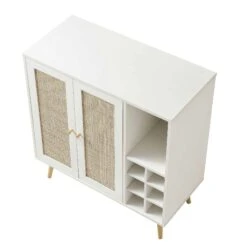 Frances Woven Rattan Drinks Cabinet, White 19 Frances Woven Rattan Drinks Cabinet, White -FINZ Furniture Shop FT CAB 02 WHITE WB4