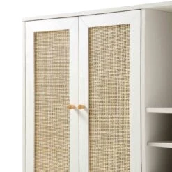 Frances Woven Rattan Drinks Cabinet, White 21 Frances Woven Rattan Drinks Cabinet, White -FINZ Furniture Shop FT CAB 02 WHITE detail1