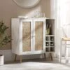 Frances Woven Rattan Drinks Cabinet, White 1 Frances Woven Rattan Drinks Cabinet, White -FINZ Furniture Shop FT CAB 02 WHITE main