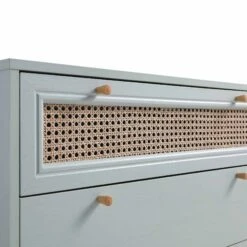 Anya Woven Rattan Chest Of 3 Drawer In Mint Colour 20 Anya Woven Rattan Chest Of 3 Drawer In Mint Colour -FINZ Furniture Shop FT COD 001 SAGE detail1