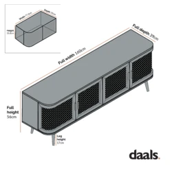 Izzy Curved Rattan 160cm Wide TV Unit, Natural 21 Izzy Curved Rattan 160cm Wide TV Unit, Natural -FINZ Furniture Shop FT CurvedRange FT LGTV 04