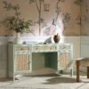 Frances Woven Rattan 3-Drawer Desk, Mint 2 Frances Woven Rattan 3-Drawer Desk, Mint -FINZ Furniture Shop FT DESK 02 SAGE main