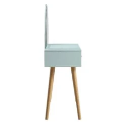 Frances Woven Rattan Dressing Table With Mirror, Mint -FINZ Furniture Shop FT DRTA 01 SAGE WB4