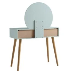 Frances Woven Rattan Dressing Table With Mirror, Mint -FINZ Furniture Shop FT DRTA 01 SAGE WB5