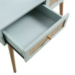 Frances Woven Rattan Dressing Table With Mirror, Mint -FINZ Furniture Shop FT DRTA 01 SAGE detail3
