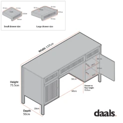 Frances Woven Rattan 3-Drawer Desk, Mint 23 Frances Woven Rattan 3-Drawer Desk, Mint -FINZ Furniture Shop FT DSK 02