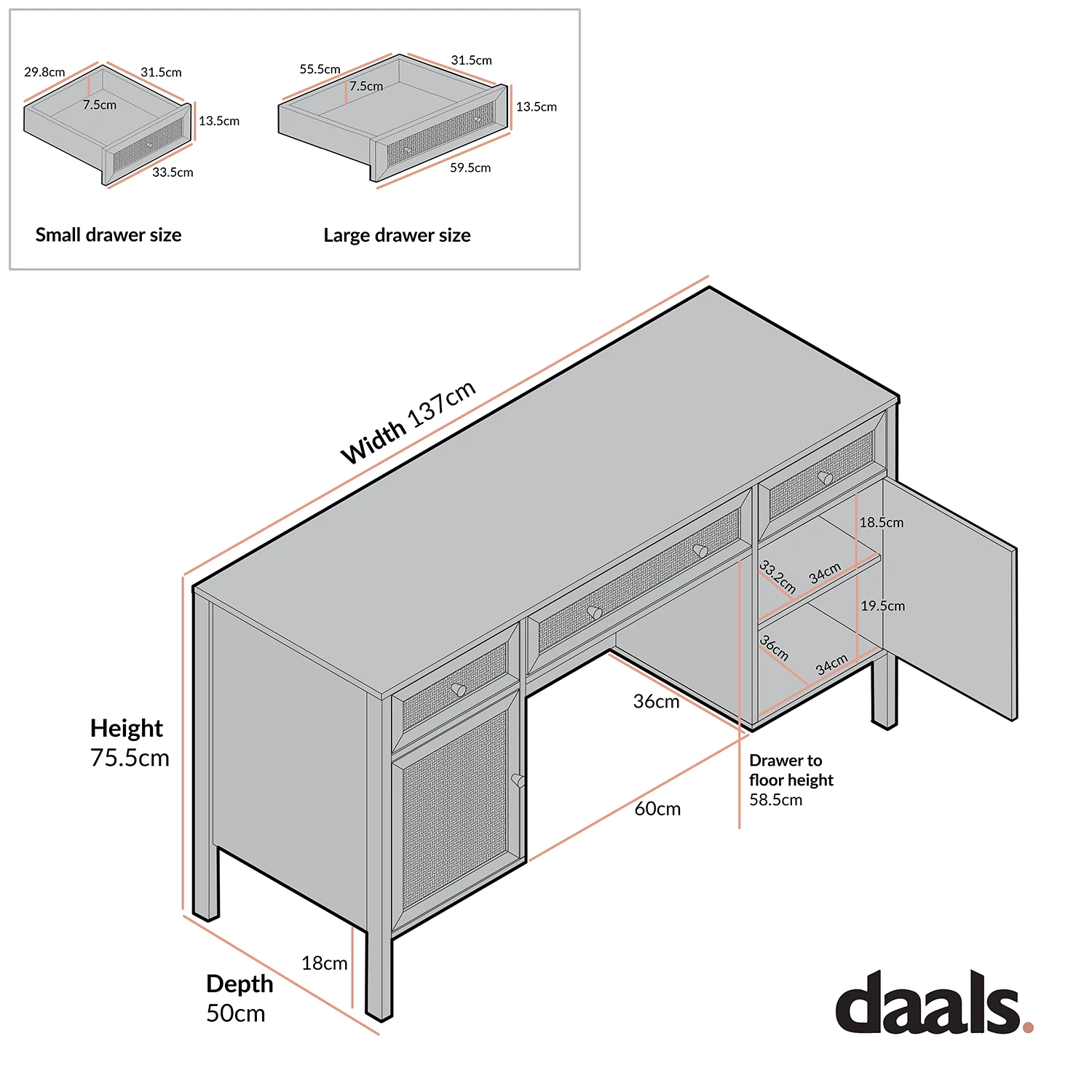 Frances Woven Rattan 3-Drawer Desk, Mint 9 Frances Woven Rattan 3-Drawer Desk, Mint - Image 7