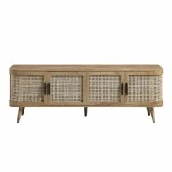 Izzy Curved Rattan 160cm Wide TV Unit, Natural 20 Izzy Curved Rattan 160cm Wide TV Unit, Natural -FINZ Furniture Shop FT LGTV 04 NAT WB1