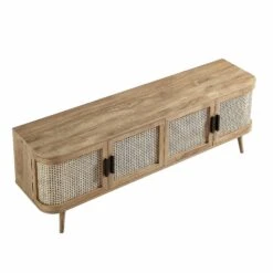 Izzy Curved Rattan 160cm Wide TV Unit, Natural 30 Izzy Curved Rattan 160cm Wide TV Unit, Natural -FINZ Furniture Shop FT LGTV 04 NAT WB6