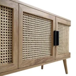 Izzy Curved Rattan 160cm Wide TV Unit, Natural 24 Izzy Curved Rattan 160cm Wide TV Unit, Natural -FINZ Furniture Shop FT LGTV 04 NAT detail1