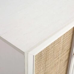 Frances Woven Rattan 3-Door Sideboard, White 22 Frances Woven Rattan 3-Door Sideboard, White -FINZ Furniture Shop FT SB 001 WHITE detail2