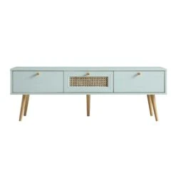 Anya Woven Rattan 3-Drawer TV Unit In Mint 16 Anya Woven Rattan 3-Drawer TV Unit In Mint -FINZ Furniture Shop FT TV 001 SAGE WB1