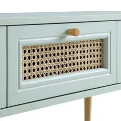 Anya Woven Rattan 3-Drawer TV Unit In Mint 23 Anya Woven Rattan 3-Drawer TV Unit In Mint -FINZ Furniture Shop FT TV 001 SAGE detail2