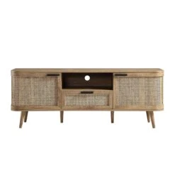 Izzy Curved Rattan 150cm TV Unit, Natural 21 Izzy Curved Rattan 150cm TV Unit, Natural -FINZ Furniture Shop FT TV 03 NAT WB1