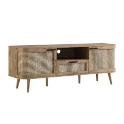 Izzy Curved Rattan 150cm TV Unit, Natural 23 Izzy Curved Rattan 150cm TV Unit, Natural -FINZ Furniture Shop FT TV 03 NAT WB2