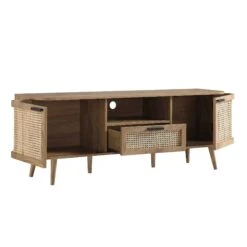 Izzy Curved Rattan 150cm TV Unit, Natural 24 Izzy Curved Rattan 150cm TV Unit, Natural -FINZ Furniture Shop FT TV 03 NAT WB3