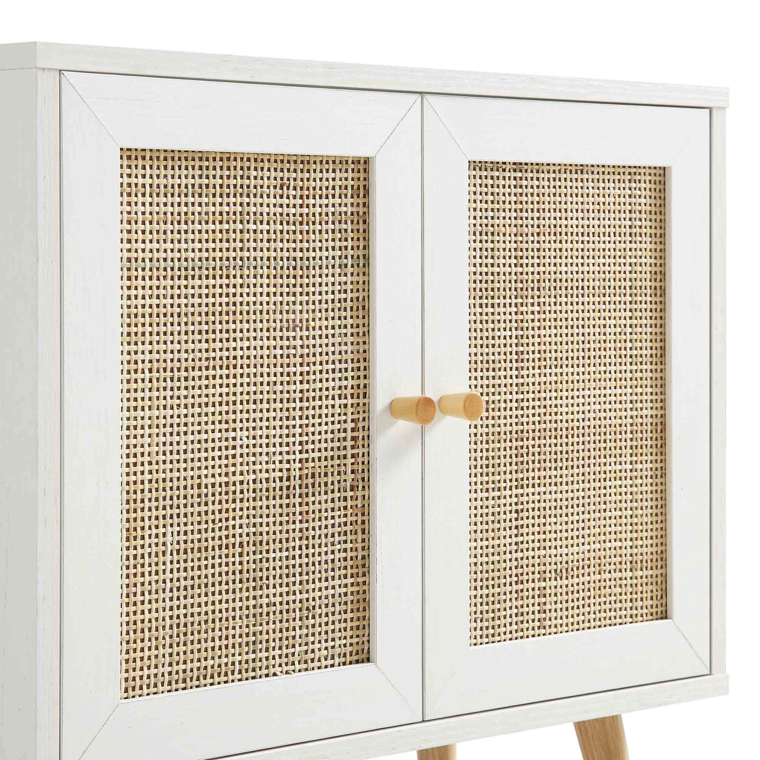 Frances Woven Rattan 2-Door Bathroom Undersink Unit, White 13 Frances Woven Rattan 2-Door Bathroom Undersink Unit, White - Image 11