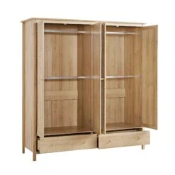 Frances Rattan 4-Door Wardrobe With 2 Drawers, Natural 19 Frances Rattan 4-Door Wardrobe With 2 Drawers, Natural -FINZ Furniture Shop FT WARD 04 NAT WB3