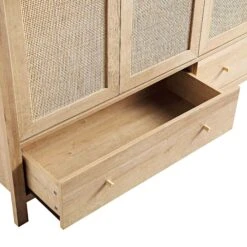 Frances Rattan 4-Door Wardrobe With 2 Drawers, Natural 23 Frances Rattan 4-Door Wardrobe With 2 Drawers, Natural -FINZ Furniture Shop FT WARD 04 NAT detail1