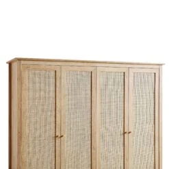 Frances Rattan 4-Door Wardrobe With 2 Drawers, Natural 22 Frances Rattan 4-Door Wardrobe With 2 Drawers, Natural -FINZ Furniture Shop FT WARD 04 NAT detail2