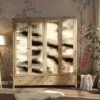 Frances Rattan 4-Door Wardrobe With 2 Drawers, Natural 1 Frances Rattan 4-Door Wardrobe With 2 Drawers, Natural -FINZ Furniture Shop FT WARD 04 NAT main