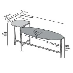 Sarina Black & White Marble Effect Oval Coffee Table 19 Sarina Black & White Marble Effect Oval Coffee Table -FINZ Furniture Shop Furniture Dimensions BSD 057