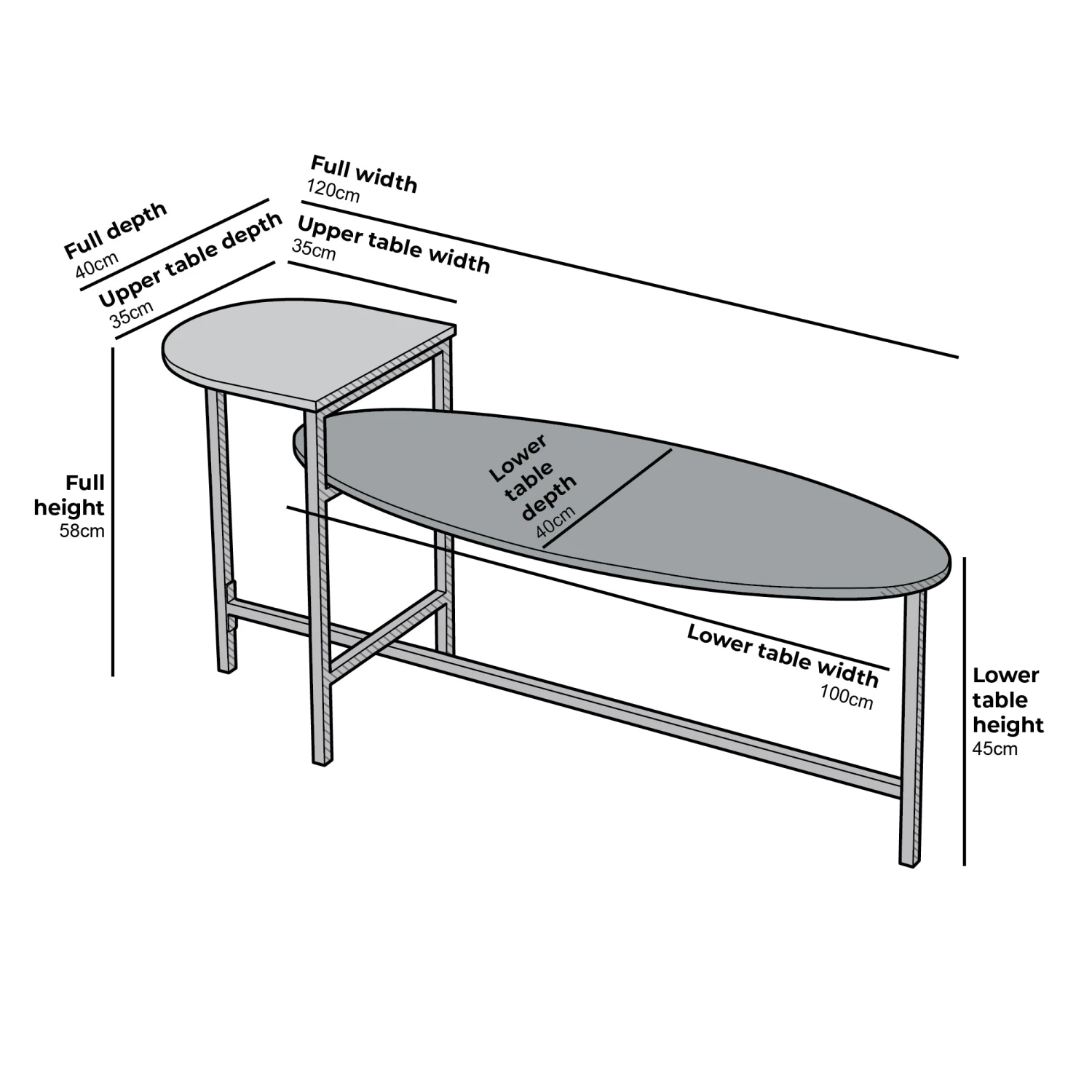 Sarina Black & White Marble Effect Oval Coffee Table 9 Sarina Black & White Marble Effect Oval Coffee Table - Image 7