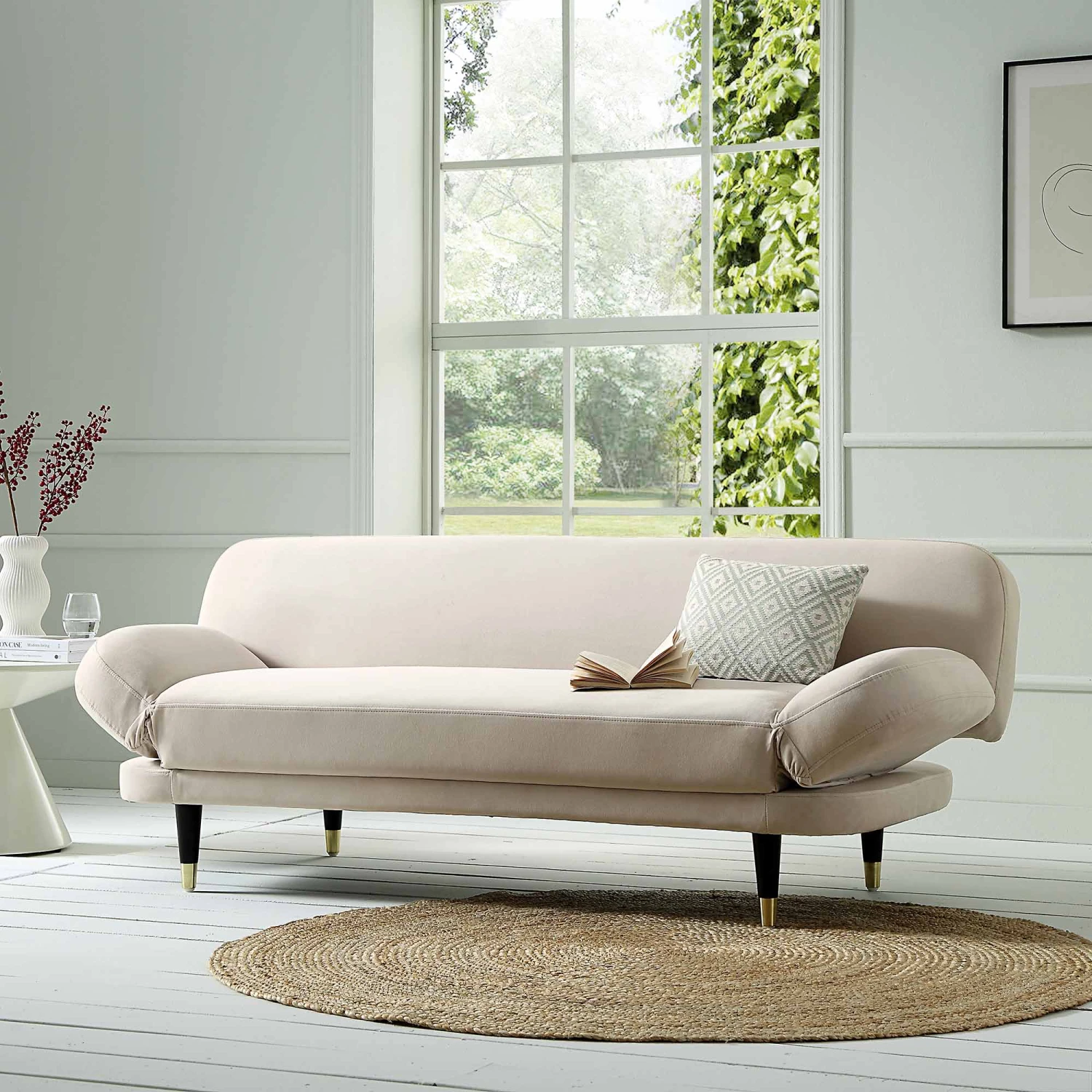 Solna 2-Seater Sofa Bed, Champagne Velvet 3 Solna 2-Seater Sofa Bed, Champagne Velvet