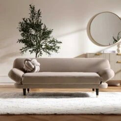 Solna 2-Seater Sofa Bed, Mink Velvet