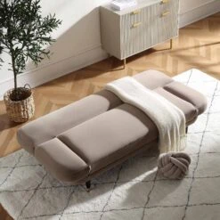 Solna 2-Seater Sofa Bed, Mink Velvet -FINZ Furniture Shop GCSF 2277 TAUPE VEL scene3