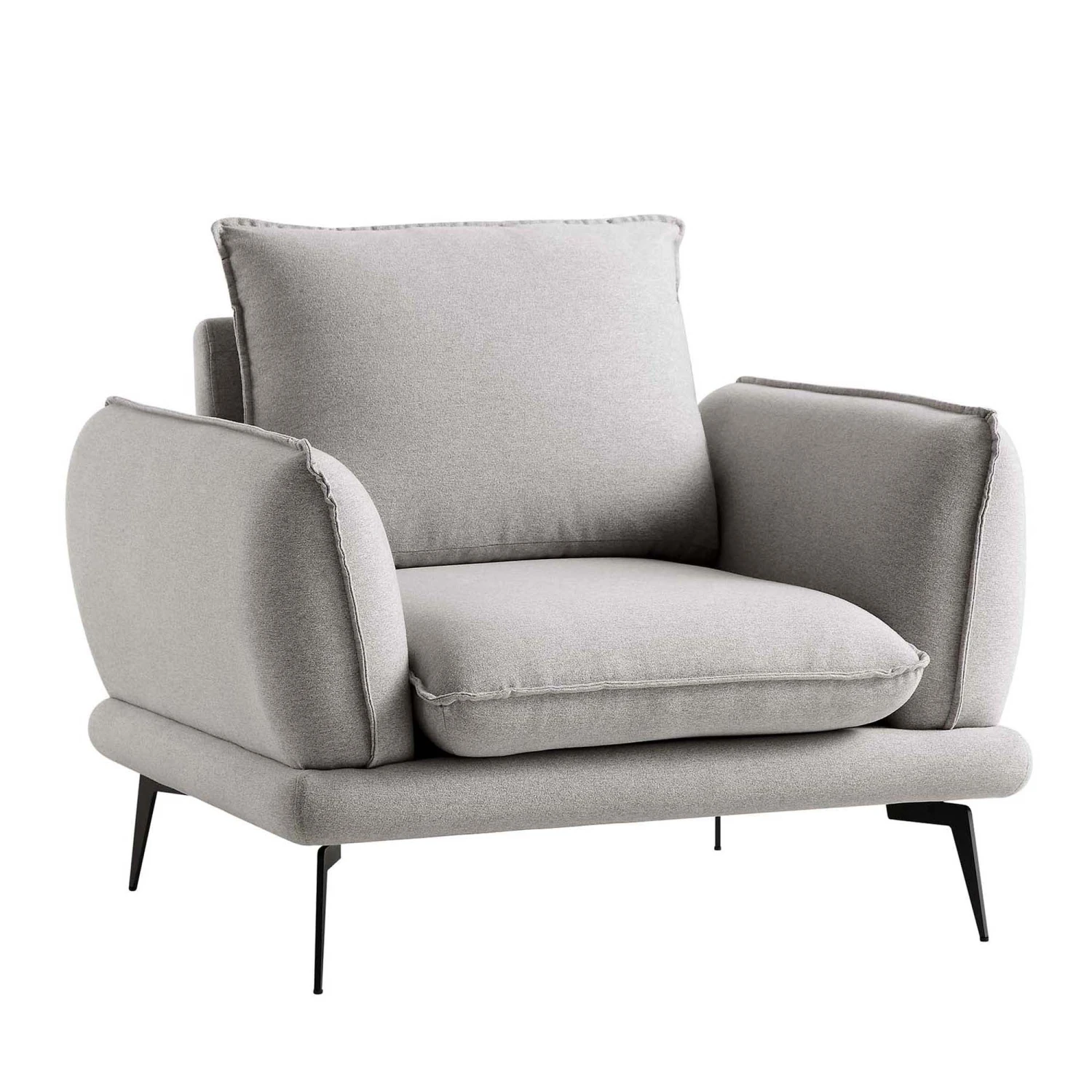 Obriel Grey Marl Fabric Armchair 6 Obriel Grey Marl Fabric Armchair - Image 4