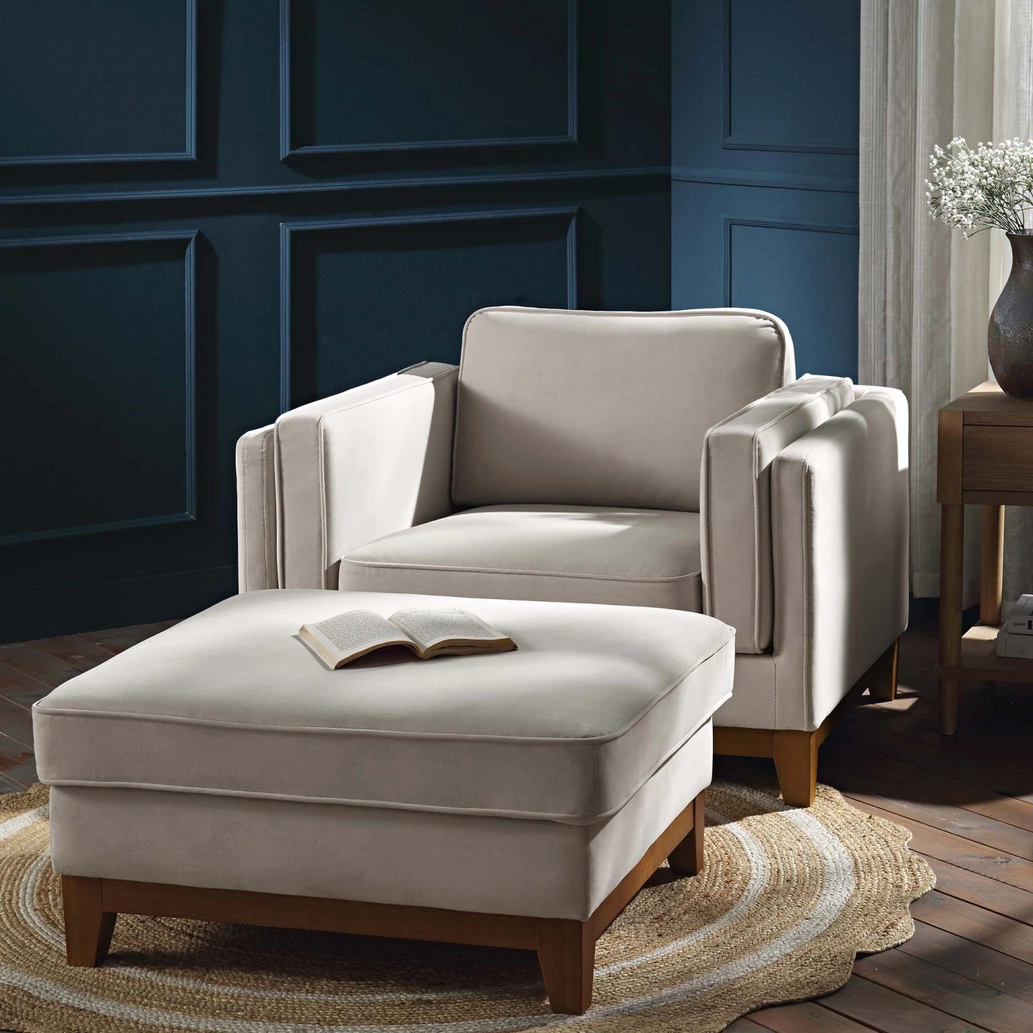 Dipley Champagne Velvet Sofa, 1-Seater 5 Dipley Champagne Velvet Sofa, 1-Seater - Image 3