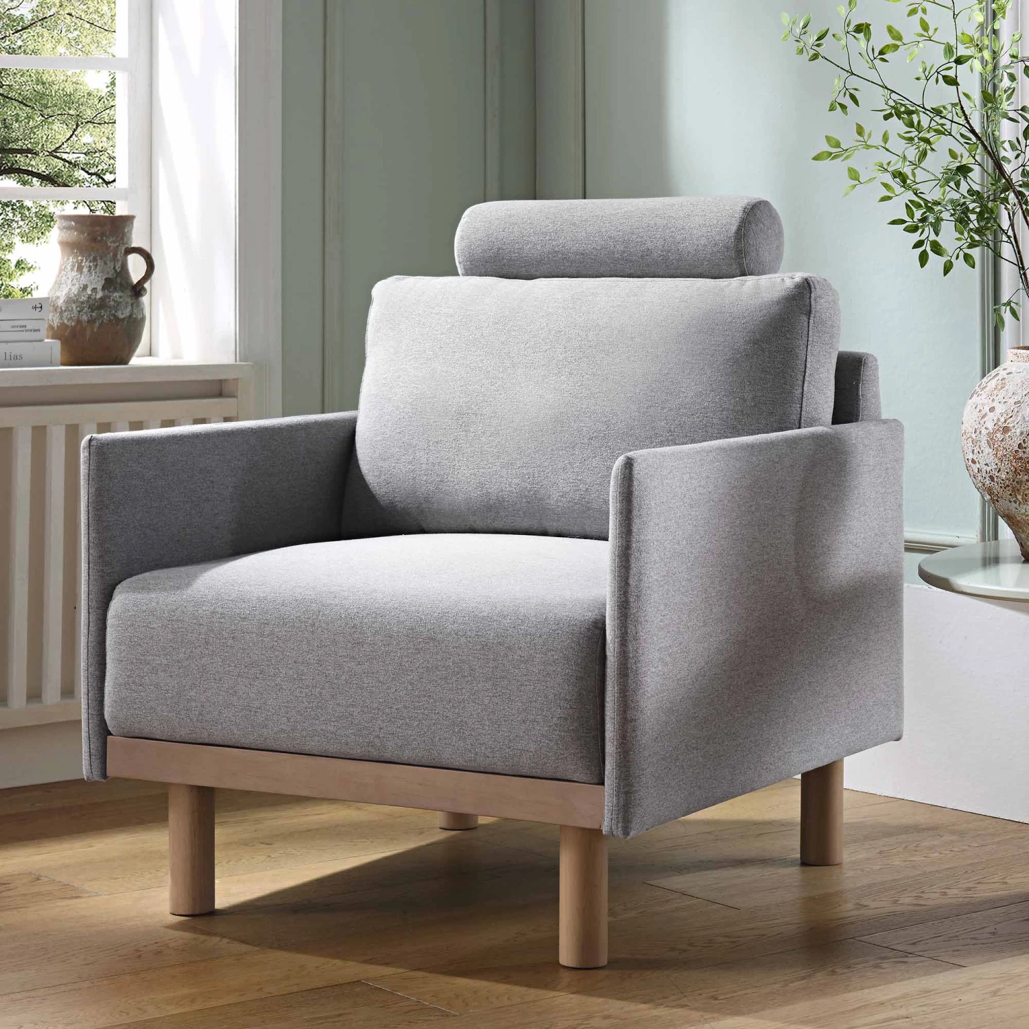 Timber Grey Marl Fabric Armchair 3 Timber Grey Marl Fabric Armchair
