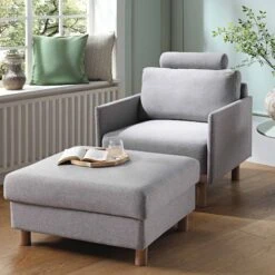 Timber Grey Marl Fabric Armchair 15 Timber Grey Marl Fabric Armchair -FINZ Furniture Shop GCSF 2348 GREY FAB 1ST scene2