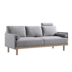 Timber Grey Marl Fabric Sofa, 3-Seater 22 Timber Grey Marl Fabric Sofa, 3-Seater -FINZ Furniture Shop GCSF 2348 GREY FAB 3ST WB2