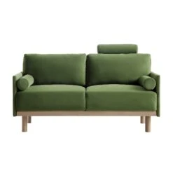 Timber Fern Green Velvet Sofa, 2-Seater 19 Timber Fern Green Velvet Sofa, 2-Seater -FINZ Furniture Shop GCSF 2348 MOSS VEL 2ST WB1