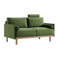 Timber Fern Green Velvet Sofa, 2-Seater 21 Timber Fern Green Velvet Sofa, 2-Seater -FINZ Furniture Shop GCSF 2348 MOSS VEL 2ST WB2