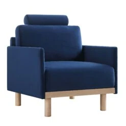 Timber Navy Blue Velvet Armchair 20 Timber Navy Blue Velvet Armchair -FINZ Furniture Shop GCSF 2348 NAVY VEL 1ST WB1