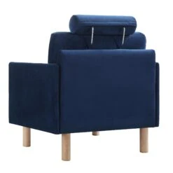 Timber Navy Blue Velvet Armchair 23 Timber Navy Blue Velvet Armchair -FINZ Furniture Shop GCSF 2348 NAVY VEL 1ST WB5