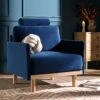 Timber Navy Blue Velvet Armchair 1 Timber Navy Blue Velvet Armchair -FINZ Furniture Shop GCSF 2348 NAVY VEL 1ST main