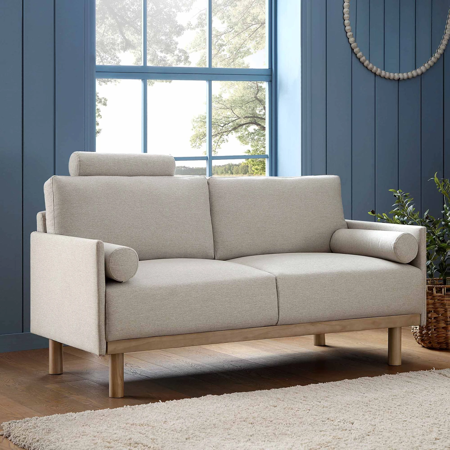 Timber Oatmeal Fabric Sofa, 2-Seater 4 Timber Oatmeal Fabric Sofa, 2-Seater - Image 2