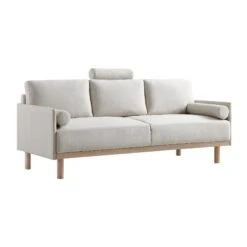 Timber Oatmeal Fabric Sofa, 3-Seater -FINZ Furniture Shop GCSF 2348 OAT FAB 3ST WB3