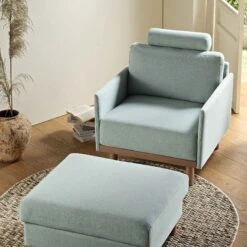Timber Sage Green Fabric Armchair 18 Timber Sage Green Fabric Armchair -FINZ Furniture Shop GCSF 2348 SAGE FAB 1ST scene3