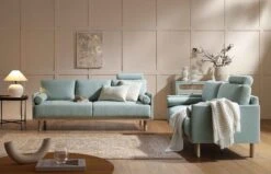 Timber Sage Green Fabric Sofa, 3-Seater -FINZ Furniture Shop GCSF 2348 SAGE FAB groupscene2
