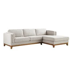 Dipley Oatmeal Woven Fabric Sofa, Grande Chaise Sofa Right Hand -FINZ Furniture Shop GCSF 2398 OAT WOV RIGHT WB2
