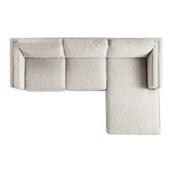 Dipley Oatmeal Woven Fabric Sofa, Grande Chaise Sofa Right Hand -FINZ Furniture Shop GCSF 2398 OAT WOV RIGHT WB4