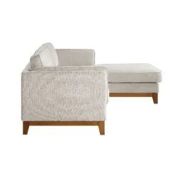 Dipley Oatmeal Woven Fabric Sofa, Grande Chaise Sofa Right Hand -FINZ Furniture Shop GCSF 2398 OAT WOV RIGHT WB5