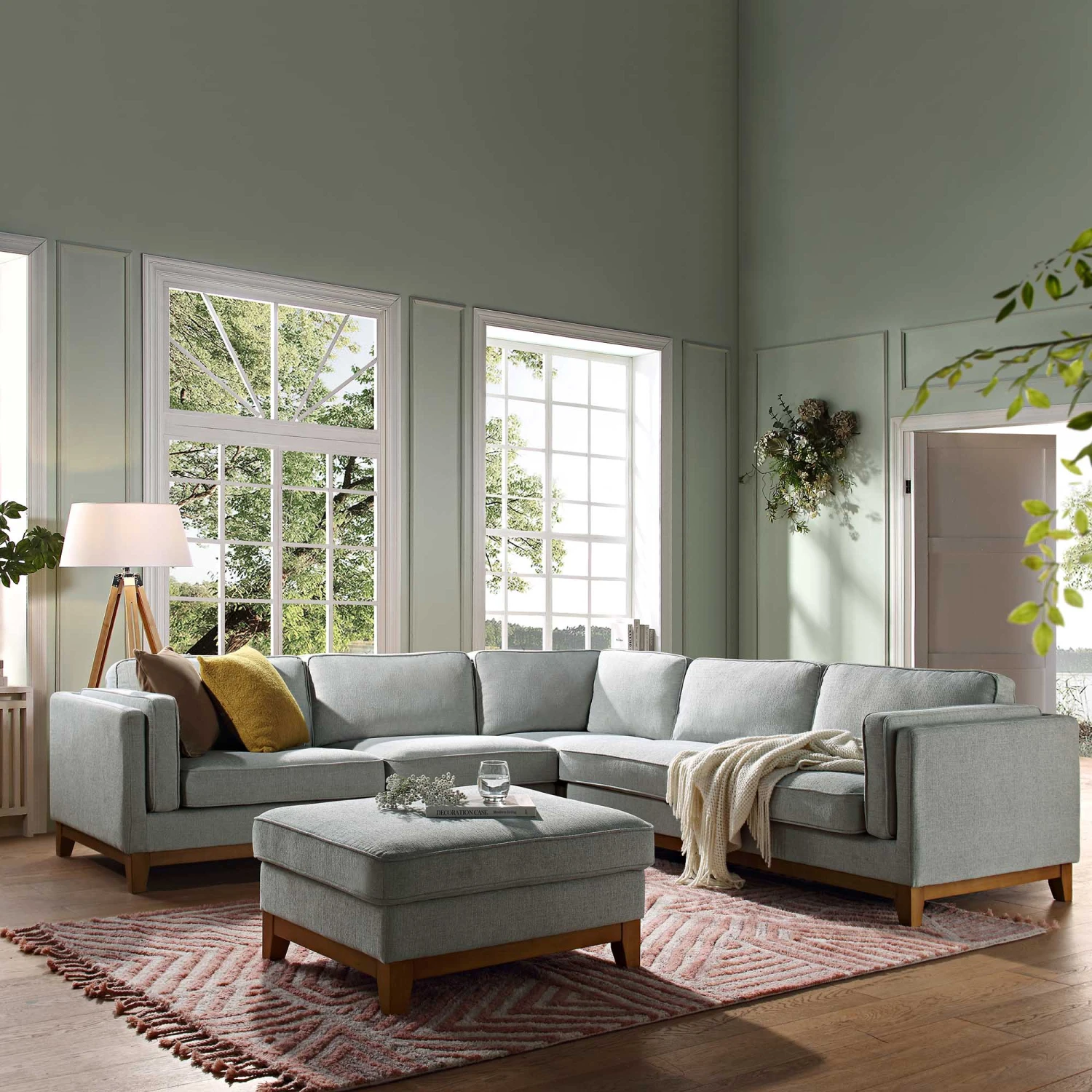 Dipley Sage Woven Fabric Grande Corner Sofa 4 Dipley Sage Woven Fabric Grande Corner Sofa - Image 2