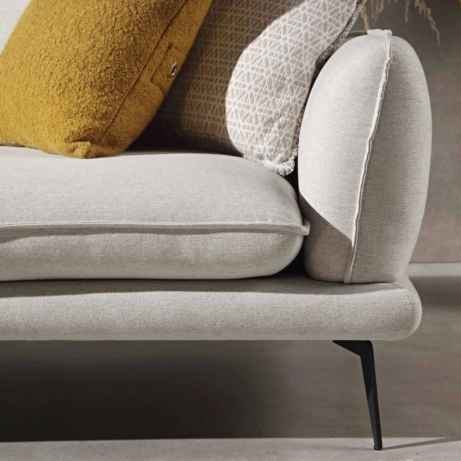 Obriel Oatmeal Fabric Sofa, Grande Chaise Sofa Left Hand 6 Obriel Oatmeal Fabric Sofa, Grande Chaise Sofa Left Hand - Image 4