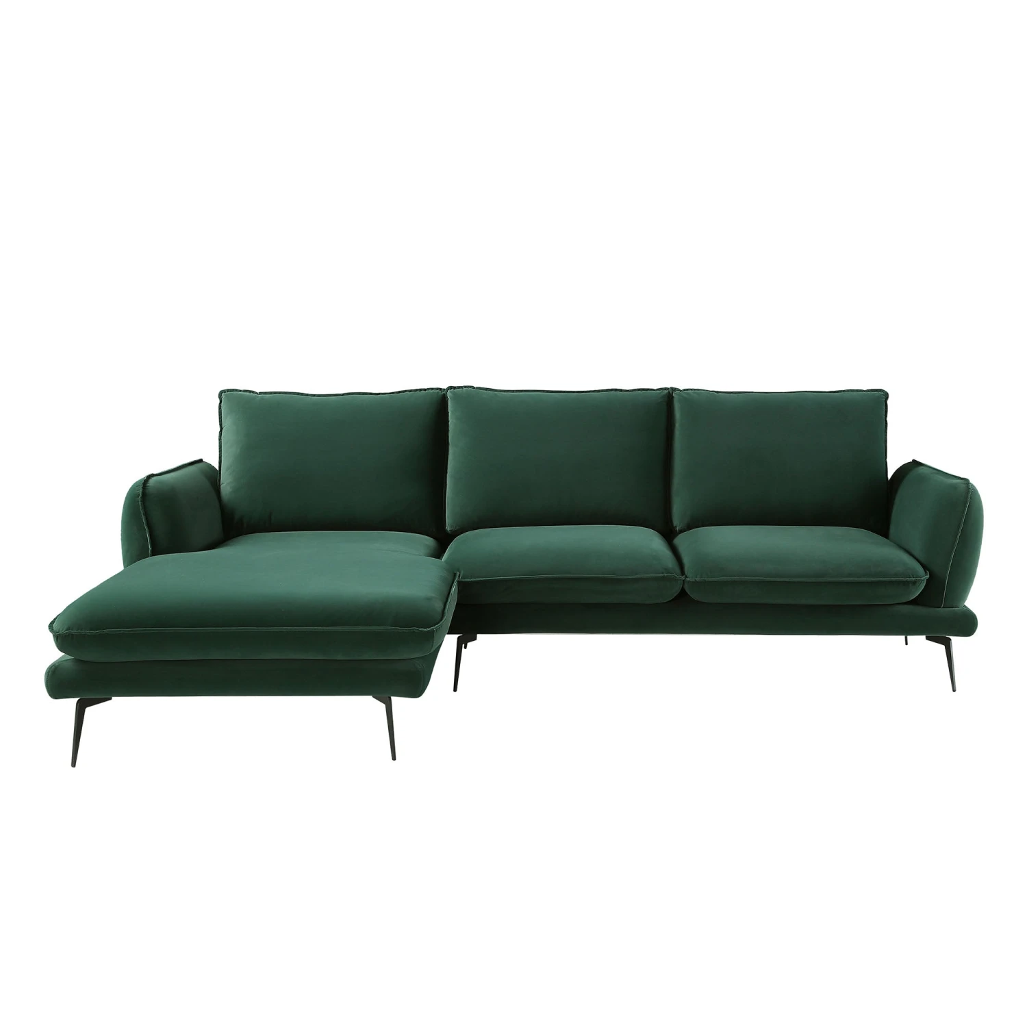 Obriel Forest Green Velvet Sofa, Grande Chaise Sofa Left Hand 9 Obriel Forest Green Velvet Sofa, Grande Chaise Sofa Left Hand - Image 7